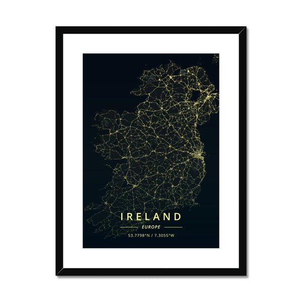 Nightlight - Ireland 2 - Map Matte Print by doingly
