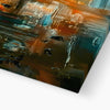 Golden Leaves & Urban Dreams 4 - Abstract Canvas Print by doingly