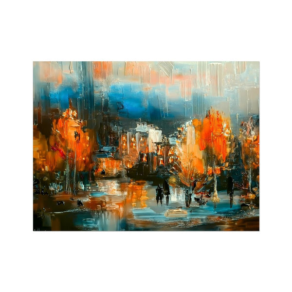 Golden Leaves & Urban Dreams 6 - Abstract Canvas Print by doingly