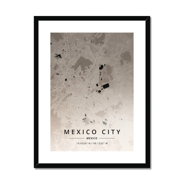 Mexico City Map Prints 3 - Map Matte Print by doingly