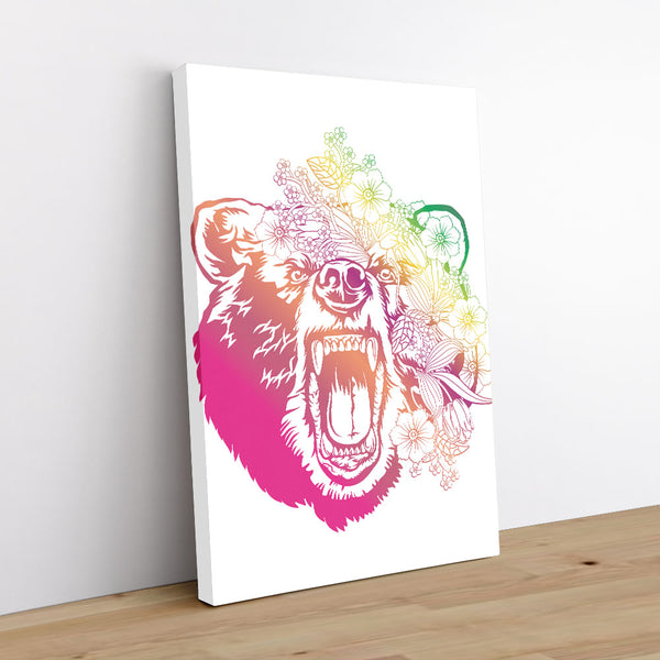 Bear Gradient 1 - Animal Canvas Print by doingly