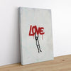 Hanging onto Love 1 - Street Art Canvas Print by doingly