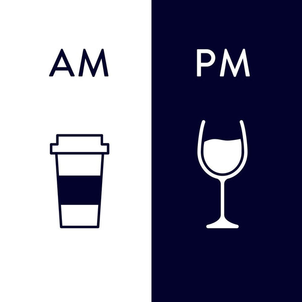 AM coffee PM wine 2 - New Canvas Print by doingly