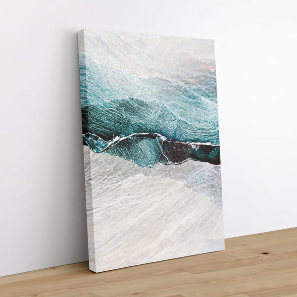 Blue Sea Playing 1 - Abstract Canvas Print by doingly