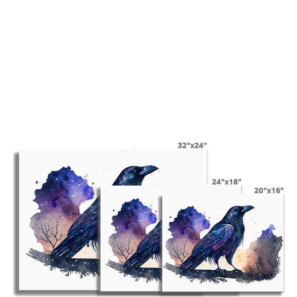 Celestial Starry Night - Crow 7 - Animal Poster Print by doingly