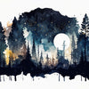 Celestial Starry Night - Forest 3 2 - Landscapes Poster Print by doingly