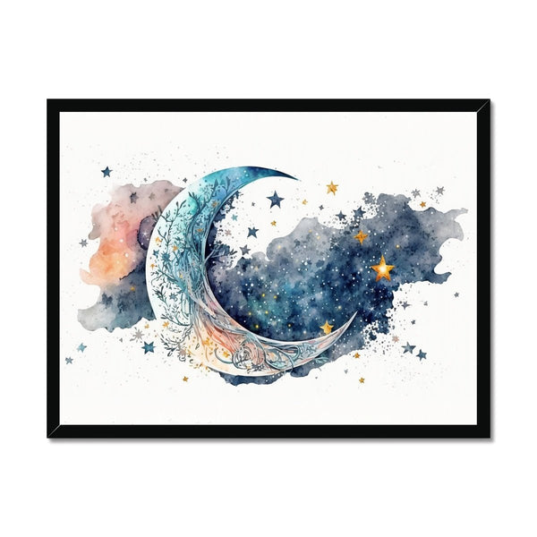 Celestial Starry Night - Moon 1 1 - New Poster Print by doingly