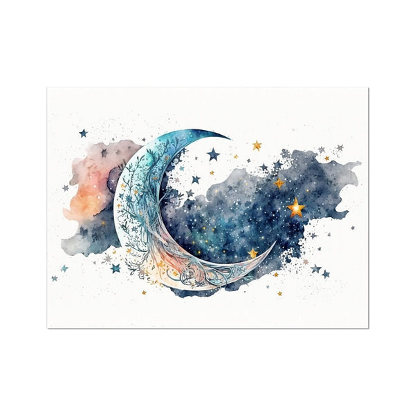 Celestial Starry Night - Moon 1 6 - New Poster Print by doingly