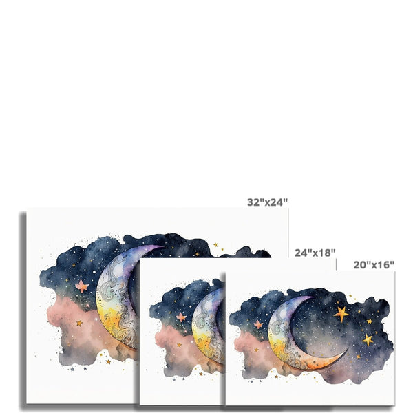 Celestial Starry Night - Moon 2 7 - New Poster Print by doingly