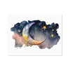 Celestial Starry Night - Moon 2 6 - New Poster Print by doingly