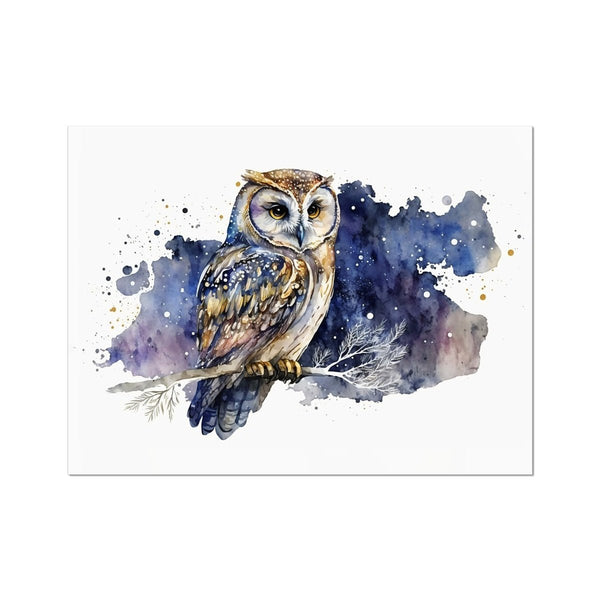 Celestial Starry Night - Owl 6 - Animal Poster Print by doingly