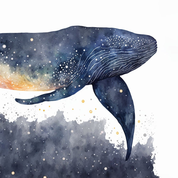Celestial Starry Night - Whale 2 - Animal Poster Print by doingly