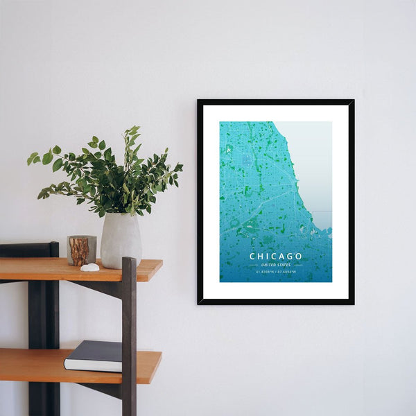 Chilled - Chicago - Map Matte Print by doingly