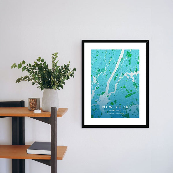 Chilled - New York 1 - Map Matte Print by doingly