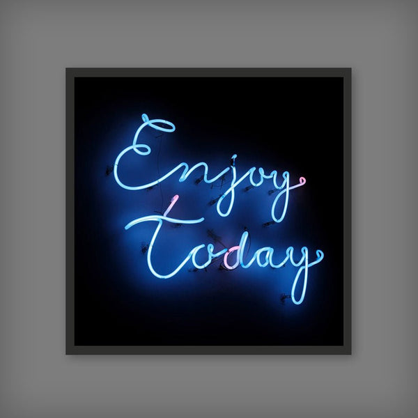 Enjoy Today (Neon Tile) 1 - Tile Art Print by doingly