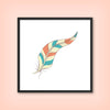 Boho Feathers A4 - Tile Art Print by doingly