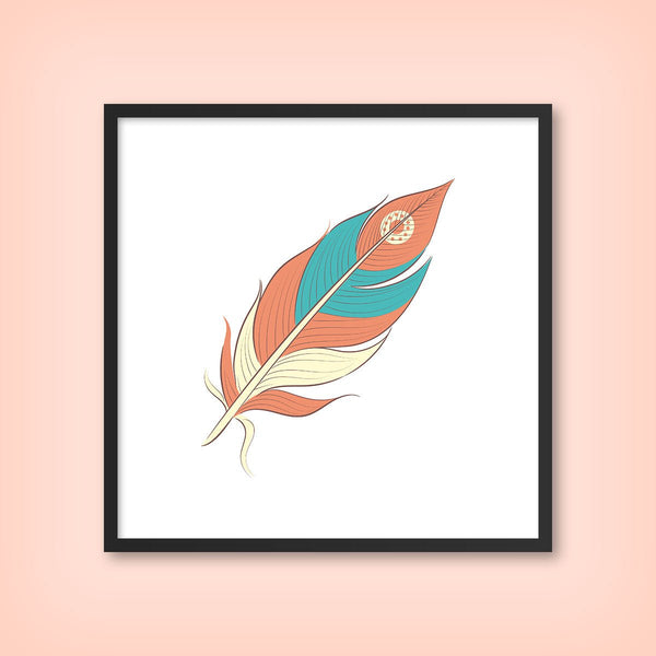 Boho Feathers A8 1 - Tile Art Print by doingly