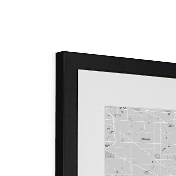 B&W - Chicago / Black Frame- Map Matte Print by doingly