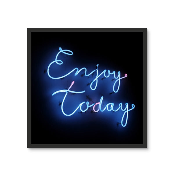Enjoy Today (Neon Tile) 3 - Tile Art Print by doingly
