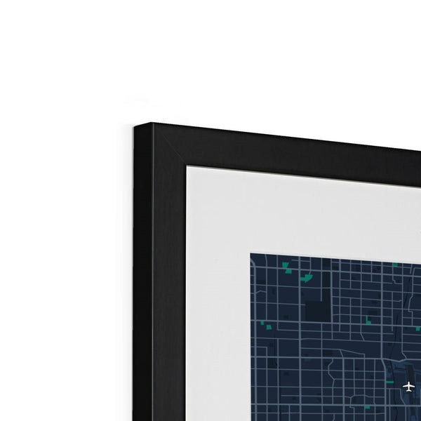 Galaxy - Los Angeles / Black Frame- Map Matte Print by doingly