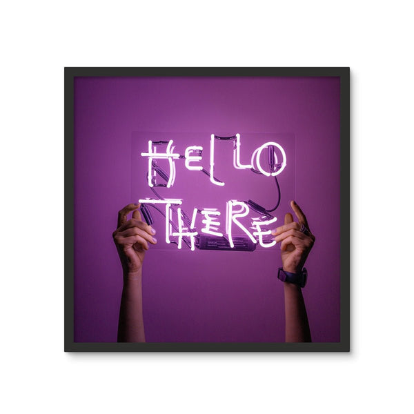 Hello There (Neon Tile) 3 - Tile Art Print by doingly