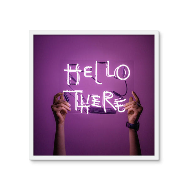 Hello There (Neon Tile) 2 - Tile Art Print by doingly