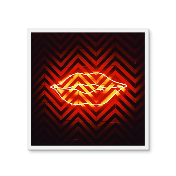 Lit Lips (Neon Tile) 2 - Tile Art Print by doingly