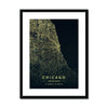 Nightlight - Chicago / Black Frame- Map Matte Print by doingly