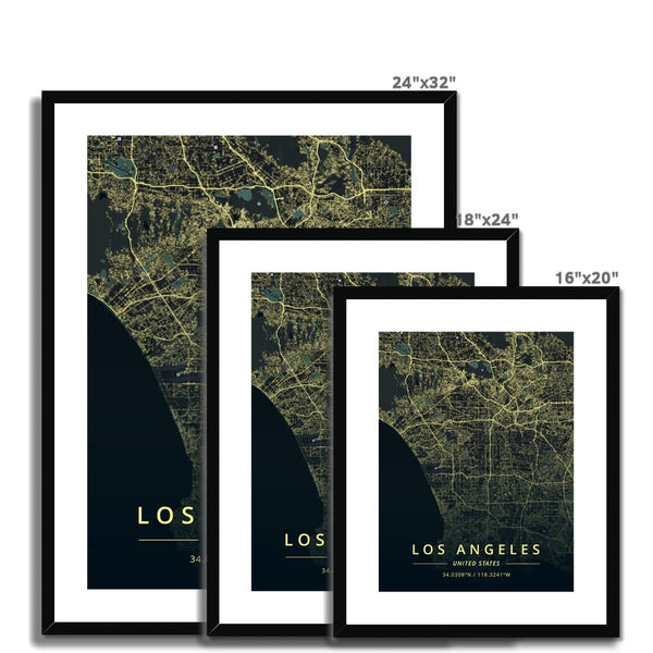 Nightlight - Los Angeles 5 - Map Matte Print by doingly