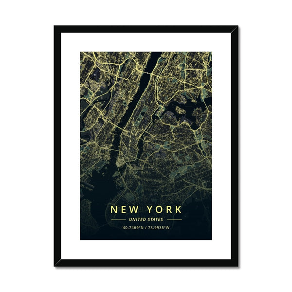 Nightlight - New York 2 - Map Matte Print by doingly