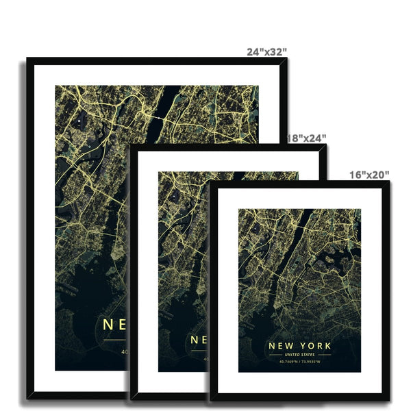 Nightlight - New York 5 - Map Matte Print by doingly