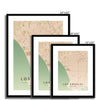 Vintage - Los Angeles / Black Frame- Map Matte Print by doingly