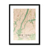 Vintage - NYC / Black Frame- Map Matte Print by doingly