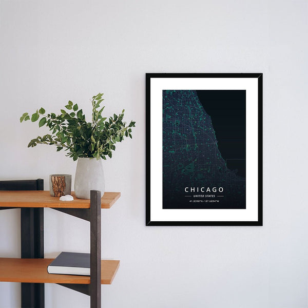 Galaxy - Chicago 1 - Map Matte Print by doingly