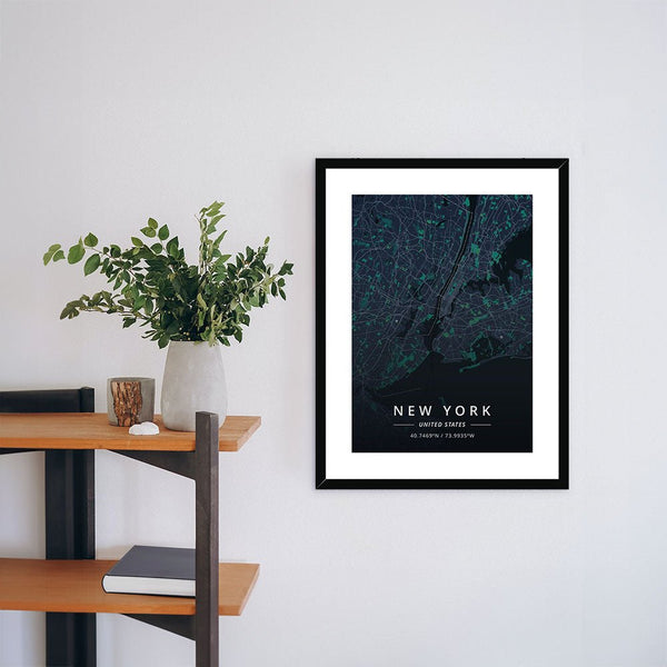 Galaxy - New York 1 - Map Matte Print by doingly