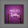 Hello There (Neon Tile) 1 - Tile Art Print by doingly