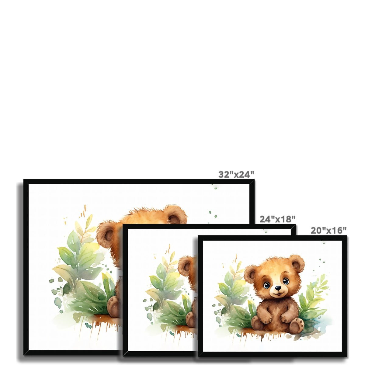 Jungle Baby Animals - Bear 5 - Animal Poster Print by doingly
