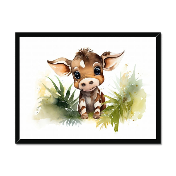 Jungle Baby Animals - Cow 1 - Animal Poster Print by doingly