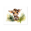 Jungle Baby Animals - Cow 6 - Animal Poster Print by doingly