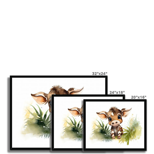Jungle Baby Animals - Cow 5 - Animal Poster Print by doingly