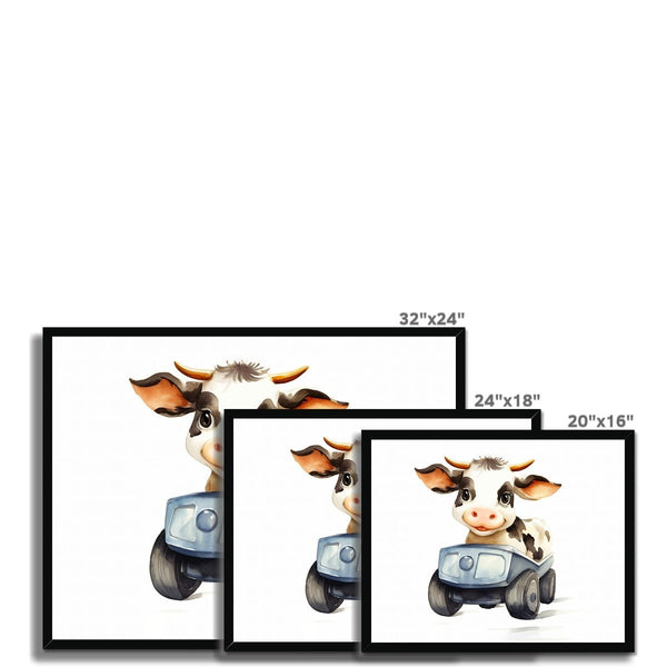 Jungle Baby Animals - Cow Car 5 - Animal Poster Print by doingly