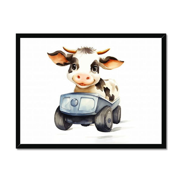 Jungle Baby Animals - Cow Car 1 - Animal Poster Print by doingly