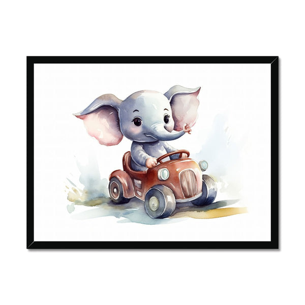 Jungle Baby Animals - Elephant Car 1 - Animal Poster Print by doingly