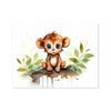 Jungle Baby Animals - Monkey 6 - Animal Poster Print by doingly