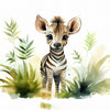 Jungle Baby Animals - Zebra 2 - Animal Poster Print by doingly