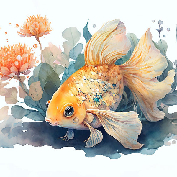 Nature's Serenity - Goldfish Blossoms 1 2 - Animal Poster Print by doingly