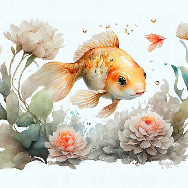 Nature's Serenity - Goldfish Blossoms 3 2 - Animal Poster Print by doingly
