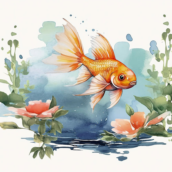 Nature's Serenity - Goldfish Blossoms 4 2 - Animal Poster Print by doingly
