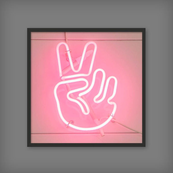 Peace (Neon Tile) - Tile Art Print by doingly