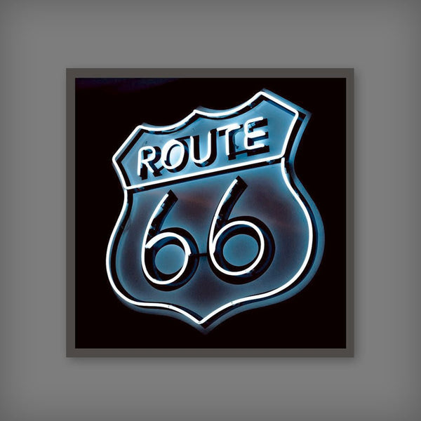 Route 66 (Neon Tile) 1 - Tile Art Print by doingly
